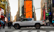 truck in middle of Time Square_rivian_